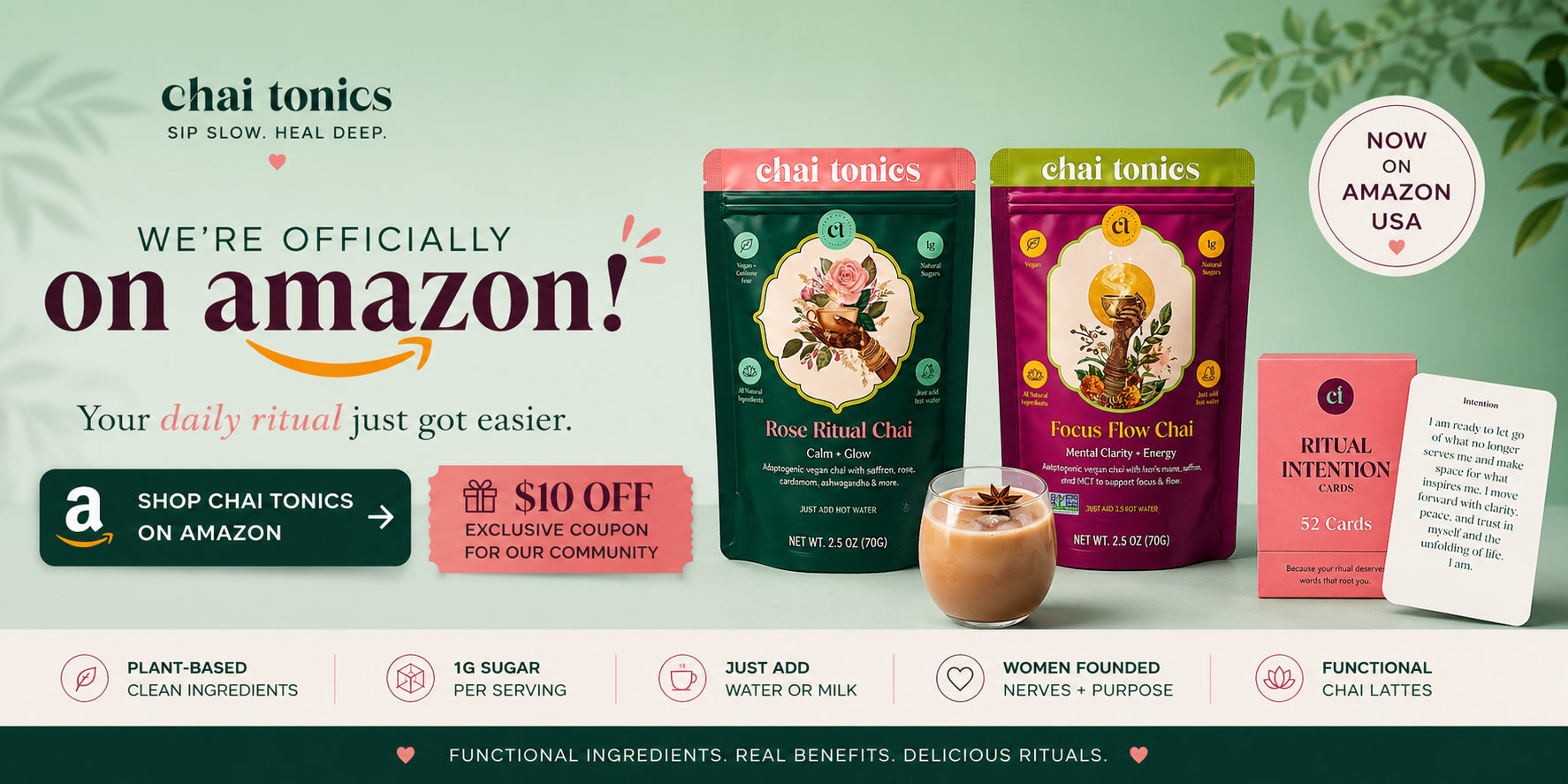 Chai Tonics — now on Amazon
